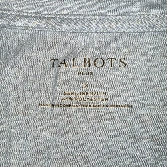 TALBOTS DROP SHOULDER V-NECK TEE - 1X Tranquil Blue - Picture 6 of 13